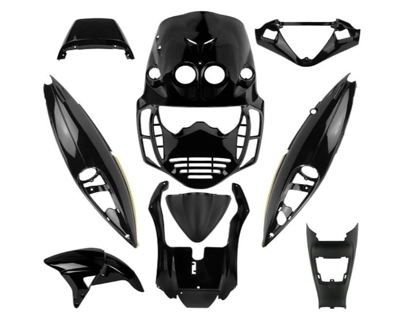 366309 kit carene 9 pezzi carena malaguti f12 lc nero 2002-2006 nuove tnt