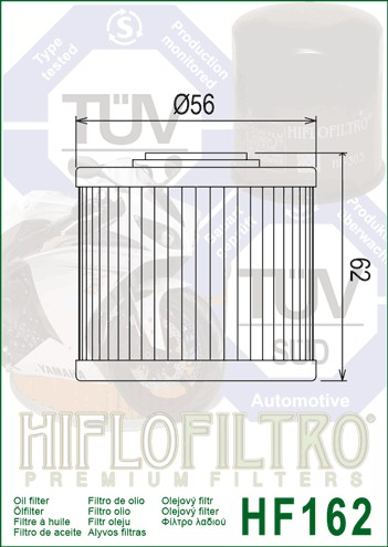 HF162 Filtro olio HI-FLO - BMW