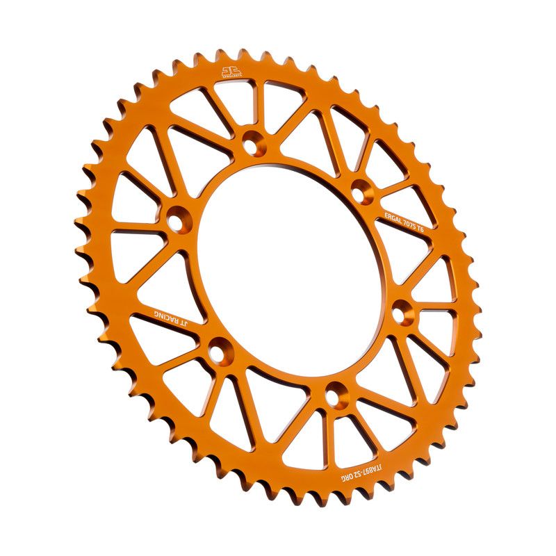 JTA897.52A Corona JT ergal RACELITE arancione - 52 denti - KTM