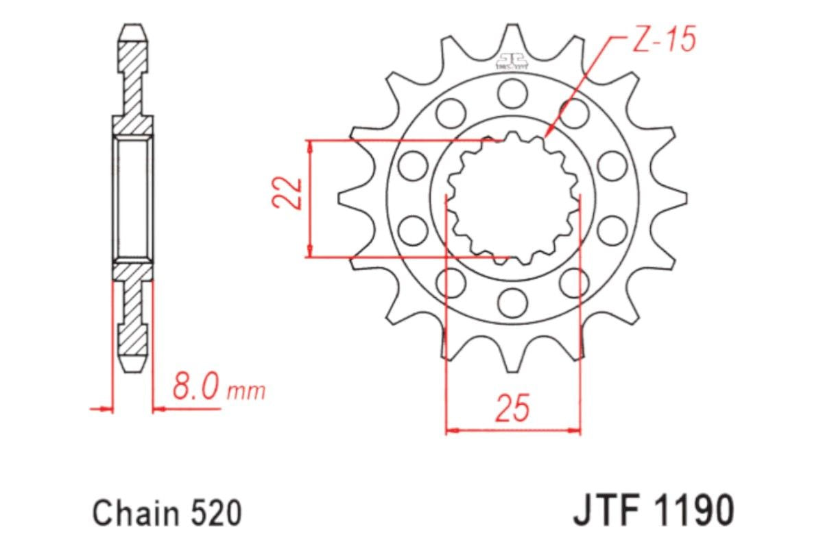 JTF1190.14 Pignone JT - 14 denti - TRIUMPH