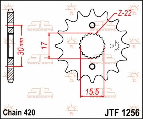 JTF1256.15 Pignone JT - 15 denti - HONDA CR 80/85