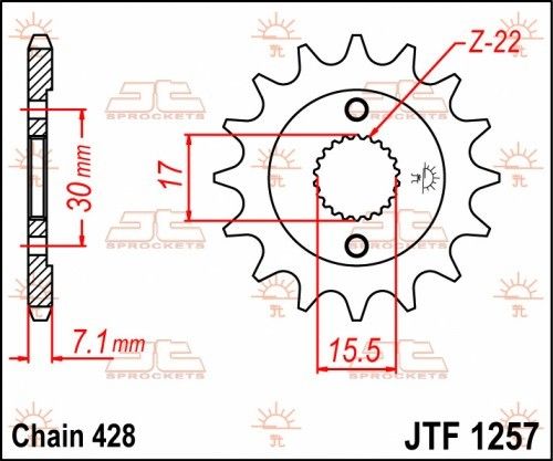JTF1257.15 Pignone JT - 15 denti - HONDA CR 80/85