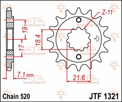 JTF1321.13 Pignone JT - 13 denti - XR 250 R 96-04