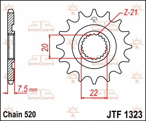 JTF1323.12 Pignone JT - 12 denti - HONDA 125/250