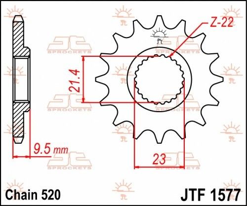 JTF1577.15 Pignone JT - 15 denti - XT 600 99-03