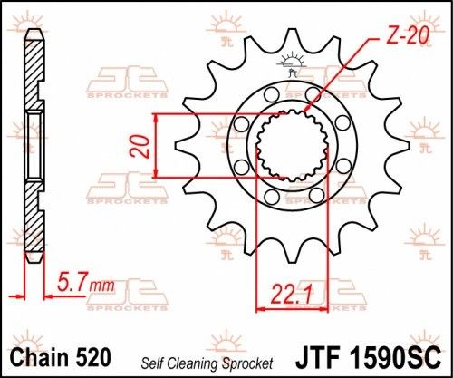 JTF1590.13SC Pignone JT - 13 denti - FANTIC YAMAHA