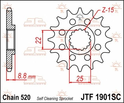 JTF1901.14SC Pignone JT - 14 denti - BETA GASGAS HUSABERG HUSQVARNA KTM MAICO
