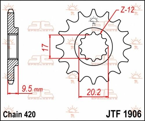 JTF1906.14 Pignone JT - 14 denti - GASGAS HUSQVARNA KTM 60/65
