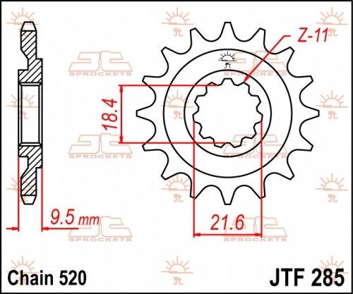 JTF285.14 Pignone JT - 14 denti - CR 250/500 86-87