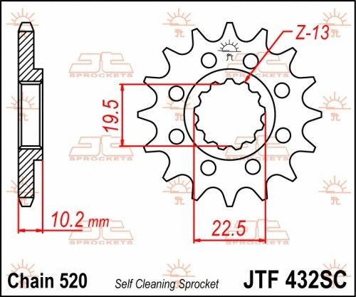 JTF432.14SC Pignone JT - 14 denti - BETA SUZUKI