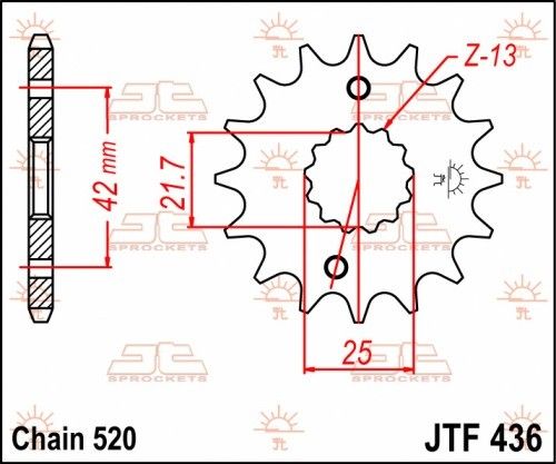 JTF436.15 Pignone JT - 15 denti - APRILIA KAWASAKI SUZUKI YAMAHA