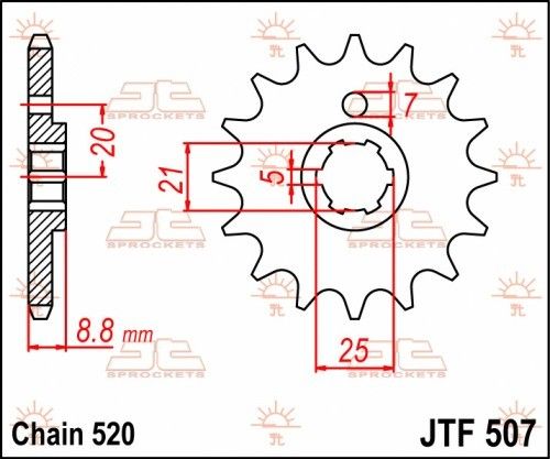 JTF507.14 Pignone JT - 14 denti - HUSQVARNA KAWASAKI
