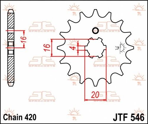JTF546.14 Pignone JT - 14 denti - KAWASAKI KX 60-65-80-85