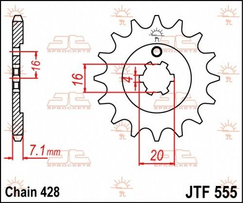 JTF555.13 Pignone JT - 13 denti - KAWASAKI KX 65/80/85