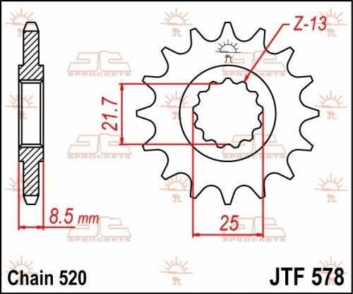JTF578.16 Pignone JT - 16 denti - XTZ 750 Tenere 90-98