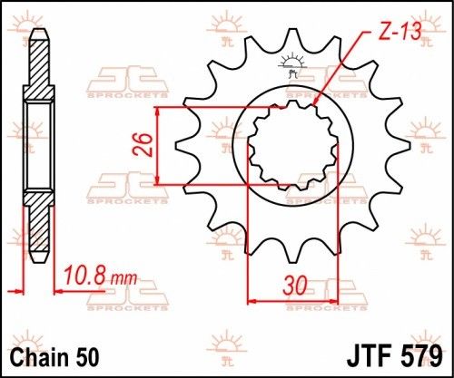 JTF579.16 Pignone JT gommato - 16 denti - YAMAHA