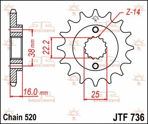 JTF736.15 Pignone JT - 15 denti - DUCATI