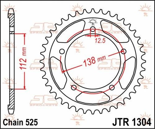 JTR1304.43 Corona JT acciaio nero - 43 denti – HONDA
