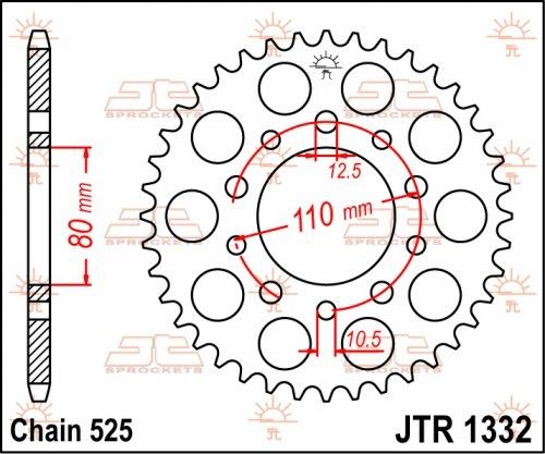 JTR1332.44 Corona JT acciaio - 44 denti - HONDA TRIUMPH