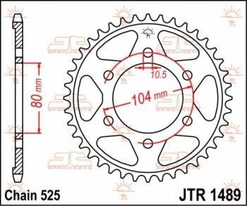 JTR1489.41 Corona JT acciaio nero - 41 denti - KAWASAKI
