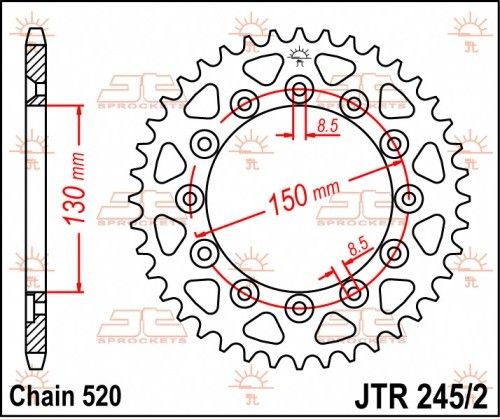 JTR245/2.51 Corona JT acciaio - 51 denti - HONDA 600