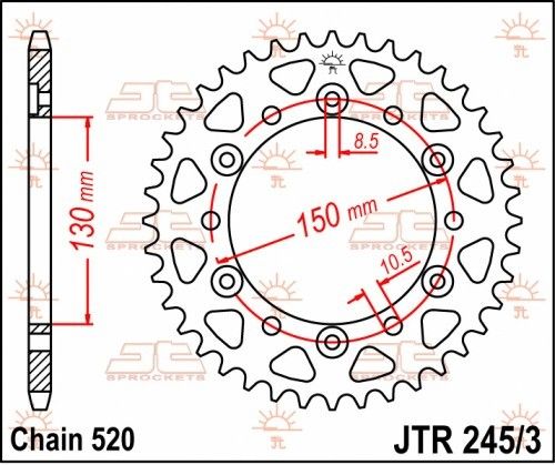 JTR245/3.47 Corona JT acciaio - 47 denti - HONDA YAMAHA