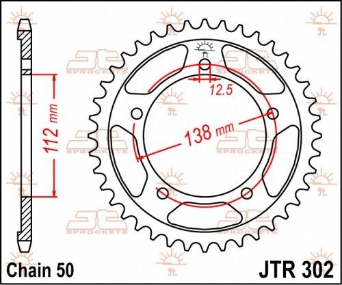 JTR302.43 Corona JT acciaio nero - 43 denti - HONDA