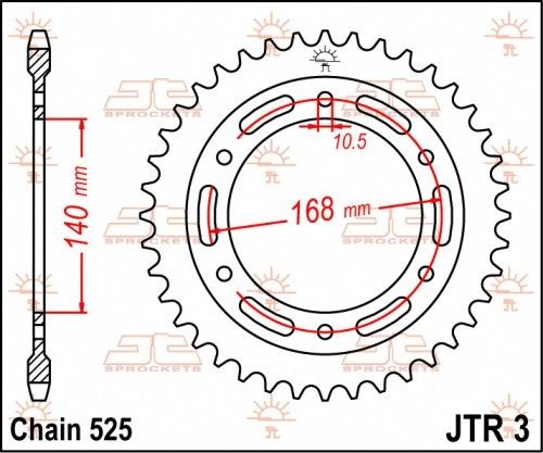 JTR3.42 Corona JT acciaio nero - 42 denti - BMW