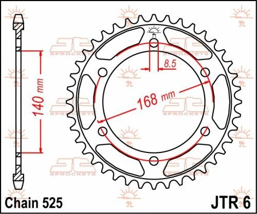 JTR6.42 Corona JT acciaio nero - 42 denti - BMW