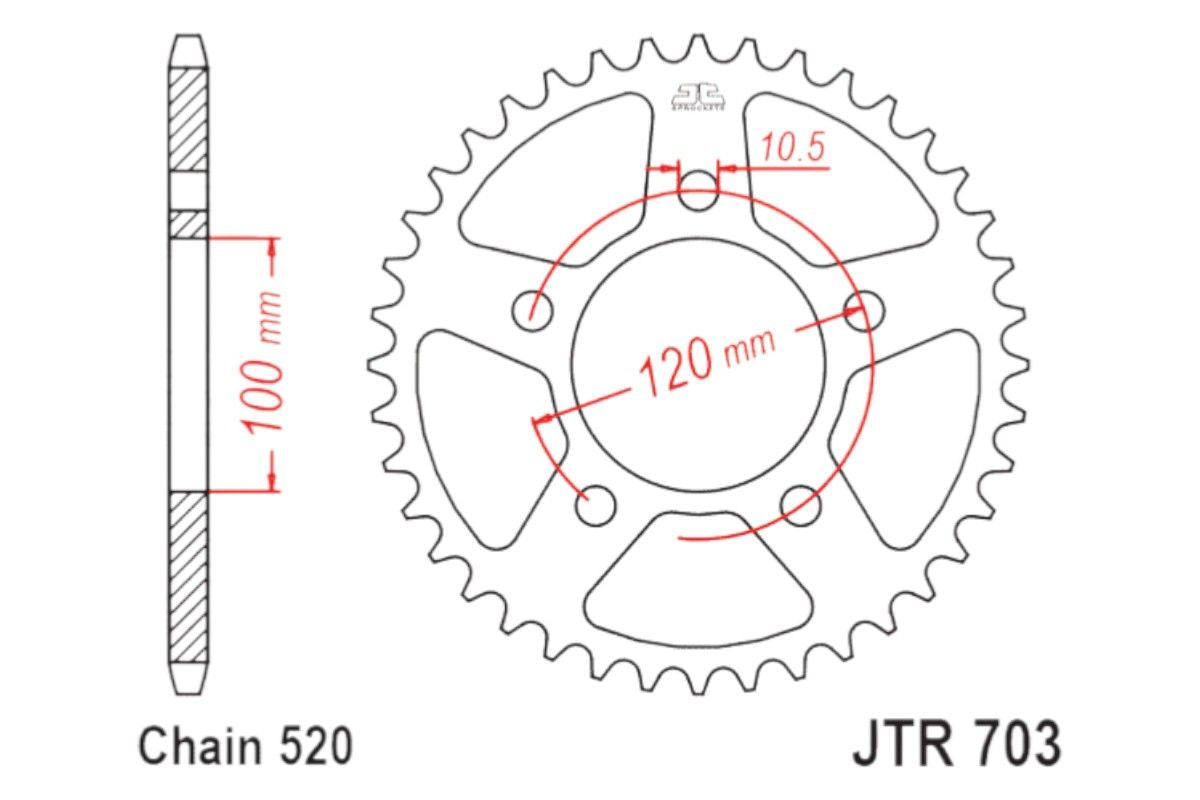JTR703.42 Corona JT acciaio - 42 denti - 660 Tuareg