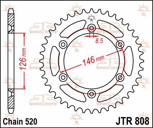 JTR808.50 Corona JT acciaio autopulente nero - 50 denti - SUZUKI