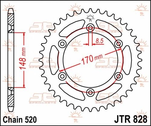 JTR828.42 Corona JT acciaio nero - 42 denti - SUZUKI