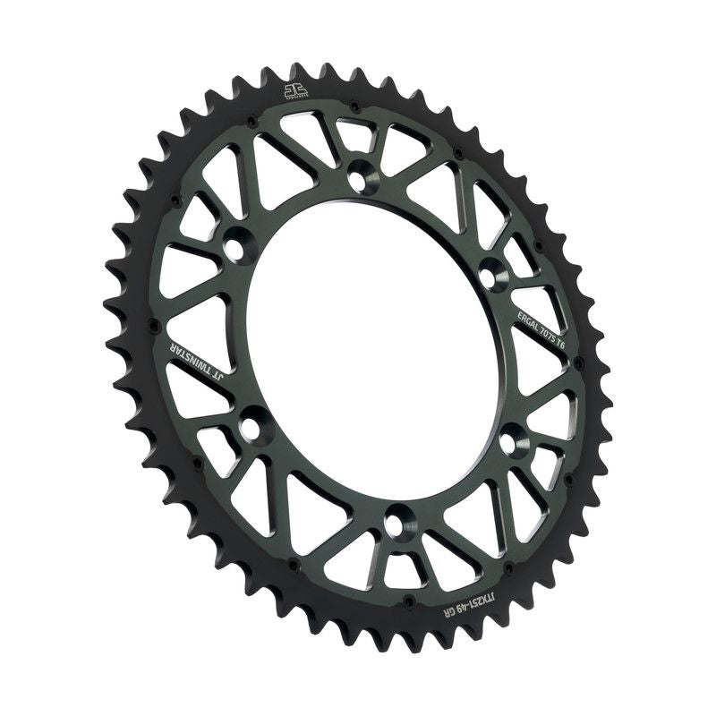 JTX251.49GR Corona JT TWINSTAR bi-metallo grigio - 49 denti - FANTIC YAMAHA