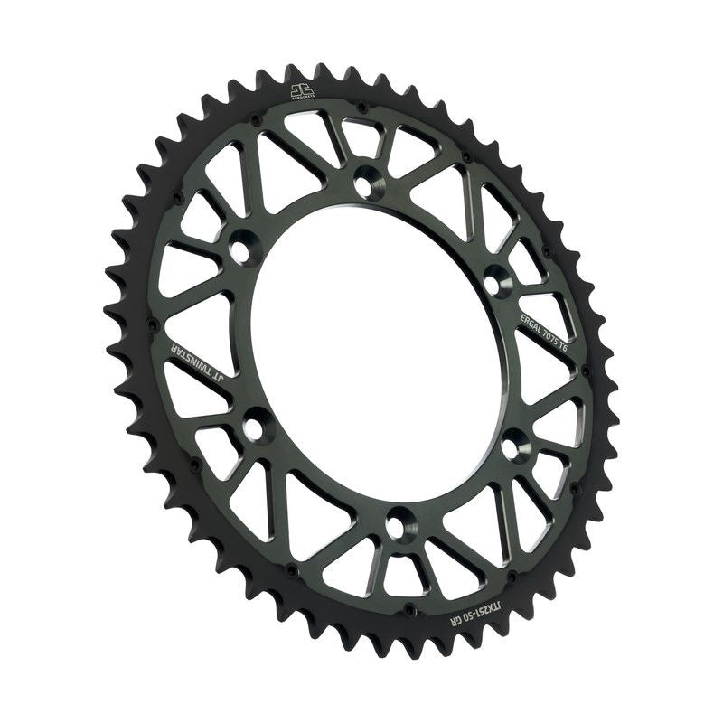 JTX251.50GR Corona JT TWINSTAR bi-metallo grigio - 50 denti - FANTIC YAMAHA