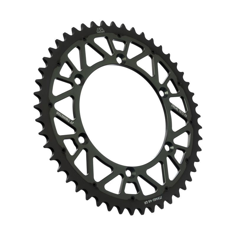 JTX460.49GR Corona JT TWINSTAR bi-metallo grigio - 49 denti - KAWASAKI SUZUKI