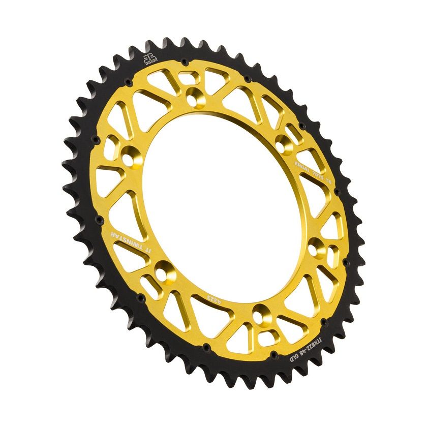 JTX822.48O Corona JT TWINSTAR bi-metallo oro - 48 denti - GAS GAS RIEJU SHERCO
