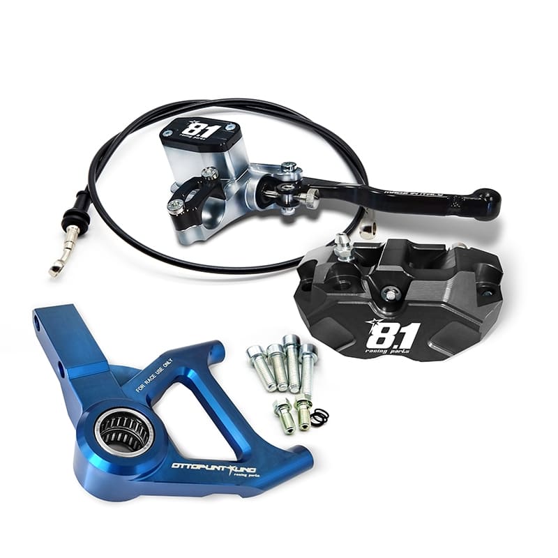 8.1 front and rear brake kit complete MC-11 + Hurricane for Zip SP/Vespa: caliper_color - black, support_color - blue