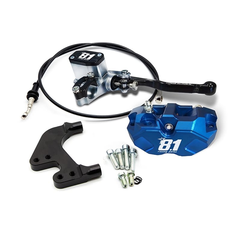 Comp. 8.1 front brake kit with MC-11 + Hurricane caliper for JogR/Aerox/Nitro, Paioli F33 and Stage6 R/T forks : caliper_color - blue