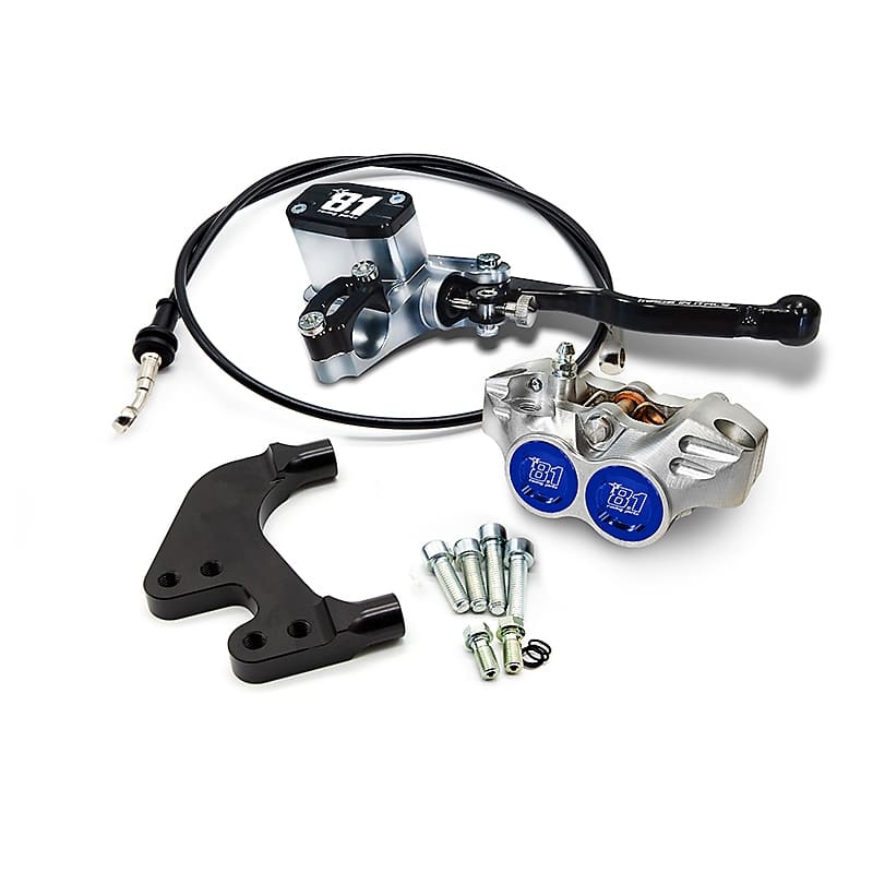 Front brake kit comp. 8.1 with MC-11 + New Era caliper for Jog R/Aerox /Nitro, Paioli F33 and Stage6 R/T forks : color_caliper - blue