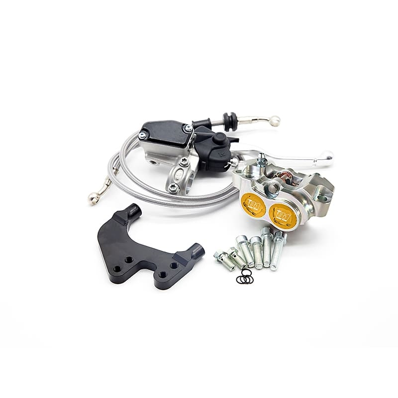 Kit freno ant. comp. 8.1 con pinza New Era per Jog R/Aerox /Nitro, forcelle Paioli F33 e Stage6 R/T : colore_pinza - giallo