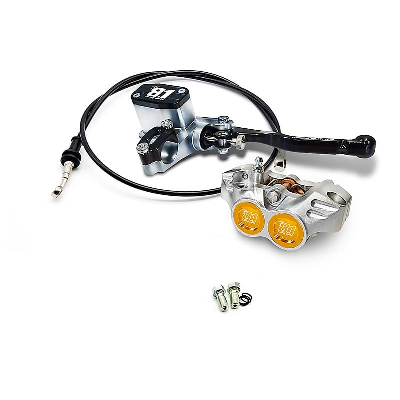 Kit freno ant. comp. 8.1 con pompa MC-11 + pinza New Era 84mm + tubo per Pitbike : colore_pinza - arancio