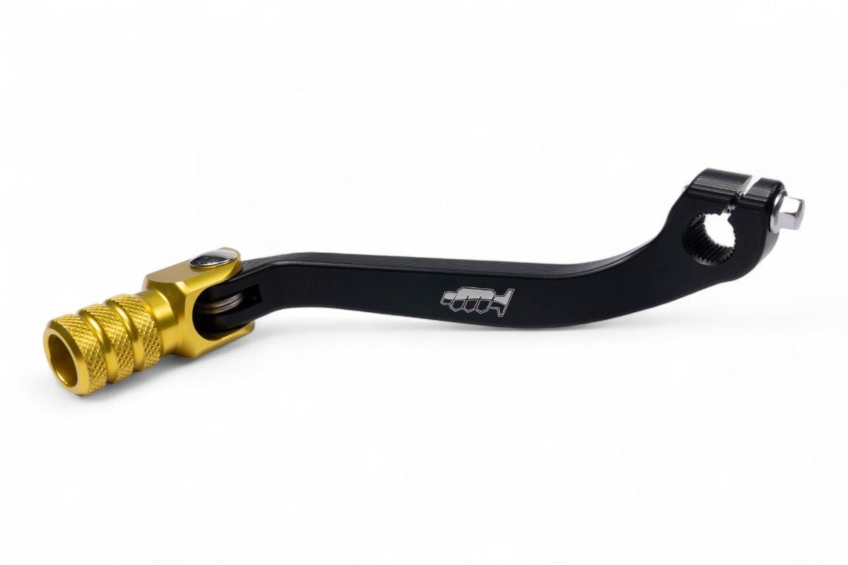 LCP4307G Leva cambio in alluminio CNC RMZ 250 - corpo nero, puntale giallo