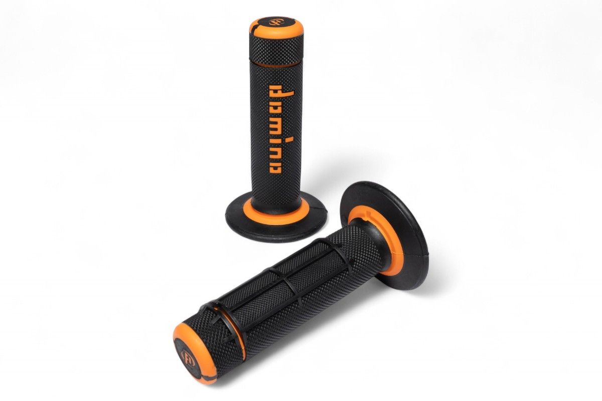 MN1587 Manopole DOMINO off-road A020 - Nero/arancione