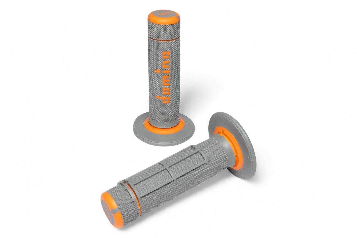 MN1590 Manopole DOMINO off-road A020 - Grigio/arancione