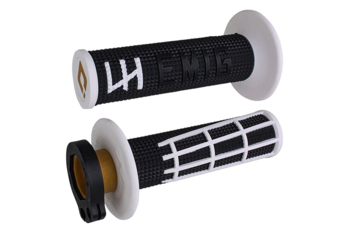 MNL1707NW Manopole Lock-ON ODI V2 Emig 2.0 - Nero/bianco