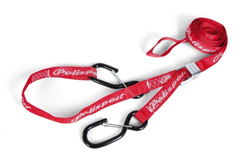 P8980400001 Cinghie ancoraggio con ganci a "S" plastificati POLISPORT - Larghezza 22mm, lunghezza 2,2m (2 pezzi)