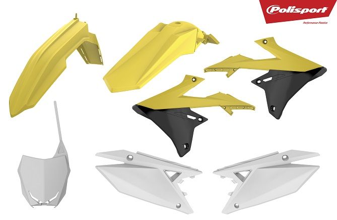 P90763 Kit plastiche SUZUKI Giallo rm01/Bianco