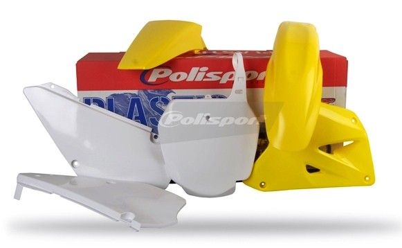 P90775 Kit plastiche SUZUKI Giallo rm01/Bianco