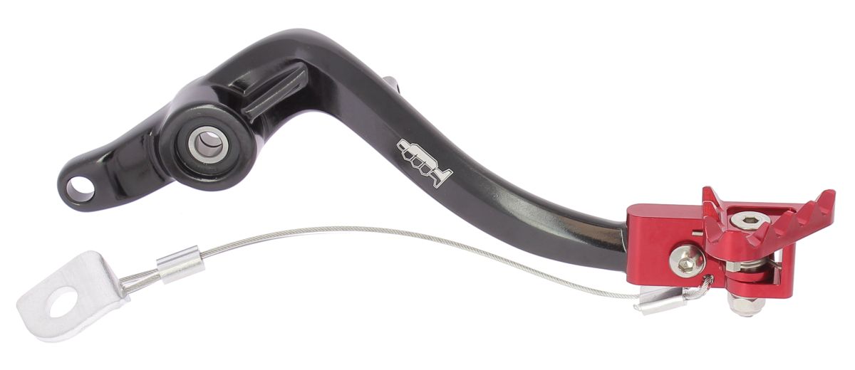 PDS921R Pedale freno forgiato nero con puntale snodato rosso EC 250/300 18-19
