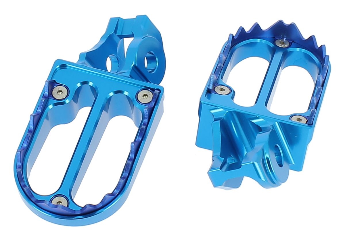PER06C Pedane poggiapiedi in alluminio con denti in titanio - HUSQVARNA - Azzurro